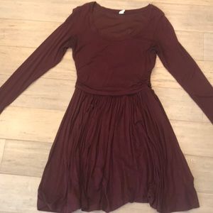 Old Navy Maroon Long-Sleeved Dress